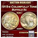 1915-s Buffalo Nickel Colorfully Toned 5c ms65+ SE