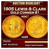 IC 1905 Lewis & Clark Gold Commem Dollar 1 ms65 SE