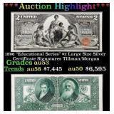 1896 "Educational Series" $2 Large Size Silver Cer