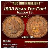 IC 1893 Indian Cent Near Top Pop! 1c ms66+ rb SEGS