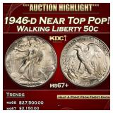1946-d Walking Liberty Half Dollar Near Top Pop! 5