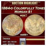 1884-o Morgan Dollar Colorfully Toned $1 ms66+ SEG