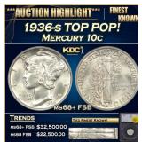 1936-s Mercury Dime TOP POP! 10c ms68+ FSB SEGS