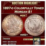 YC 1897-o Morgan Dollar Colorfully Toned $1 Select