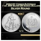 2024 DC Comics Superman 1 oz .999 Silver $5 Samoa