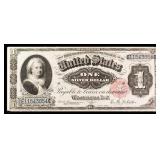1891 Martha Washington $1 large size Red Seal Silv