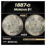 1887-o Morgan Dollar $1 Grades Choice Unc