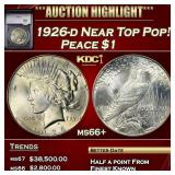 YC 1926-d Peace Dollar Near Top Pop! $1 ms66+ SEGS
