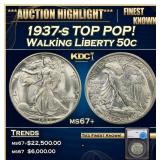 1937-s Walking Liberty Half Dollar TOP POP! 50c ms