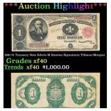 1891 $1 Treasury Note Edwin M Stanton Grades xf Si