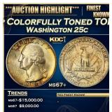 IC 1932-p Washington Quarter Colorfully Toned TOP