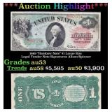 1869 "Rainbow Note" $1 Large Size Legal Tender Not