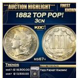 YC 1882 Three Cent Copper Nickel TOP POP! 3cn ms67