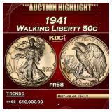 IC 1941 Proof Walking Liberty Half Dollar 50c pr68
