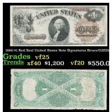 1880 $1 United States Note Grades vf+ Signatures B