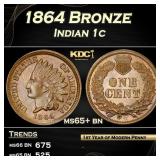 IC 1864 Bronze Indian Cent 1c Grades GEM+ Unc BN