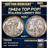 1942-s Walking Liberty Half Dollar TOP POP! 50c ms