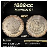 PCGS 1886-p Morgan Dollar Rainbow Toned $1 ms64 PC