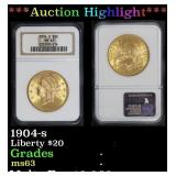 NGC 1904-s Gold Liberty Double Eagle $20 ms63 NGC