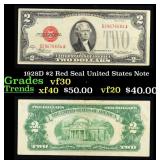 1928D $2 Red Seal United States Note Grades vf++