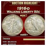 IC 1916-d Walking Liberty Half Dollar 50c ms65+ SE