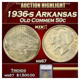 1936-s Arkansas Old Commem Half Dollar 50c ms67 SE