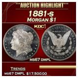 IC 1881-s Morgan Dollar $1 ms67 dmpl SEGS