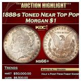 IC 1888-s Morgan Dollar Toned Near Top Pop! $1 ms6