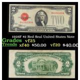 1928F $2 Red Seal United States Note Grades vf+