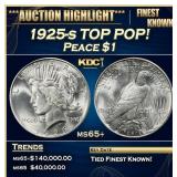 IC 1925-s Peace Dollar TOP POP! $1 ms65+ SEGS