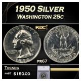 1950 Proof Washington Quarter Silver 25c pr67 SEGS