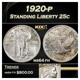 1920-p Standing Liberty Quarter 25c Grades Choice