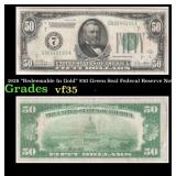 1928 "Redeemable In Gold" $50 Green Seal Federal R