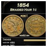 IC 1854 Braided Hair Large Cent 1c Grades Select U