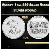 Snoopy 1 oz .999 Silver Round