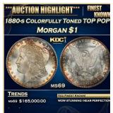 IC 1880-s Morgan Dollar Colorfully Toned TOP POP!