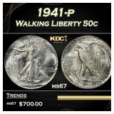 IC 1941-p Walking Liberty Half Dollar 50c Grades G