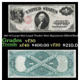 1917 $1 Large Size Legal Tender Note Grades vf++ S