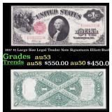 1917 $1 Large Size Legal Tender Note Grades Select