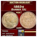 1893-s Barber Dime 10c ms66+ SEGS