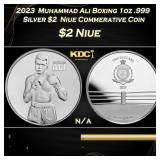2023  Muhammad Ali Boxing 1oz .999 Silver $2  Niue