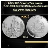 2024 DC Comics The Joker 1 oz .999 Silver $5 Samoa