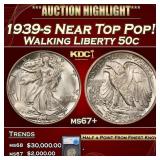1939-s Walking Liberty Half Dollar Near Top Pop! 5