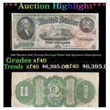 1869 "Rainbow Note" $2 Large Size Legal Tender Not