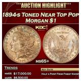 IC 1894-s Morgan Dollar Toned Near Top Pop! $1 ms6