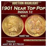IC 1901 Indian Cent Near Top Pop! 1c ms67 rd SEGS