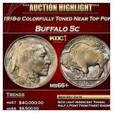 IC 1918-d Buffalo Nickel Colorfully Toned Near Top