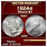 1924-s Peace Dollar 1 ms64 SEGS
