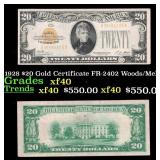 1928 $20 Gold Certificate FR-2402 Woods/Mellon Gra
