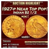 IC 1927-p Gold Indian Quarter Eagle Near Top Pop!